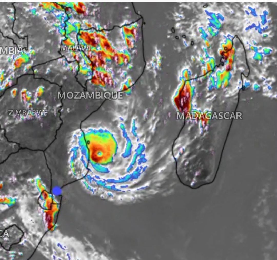 Projeção actual do Ciclone GEZANI.