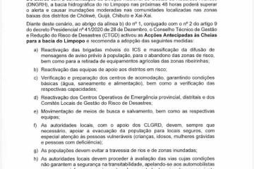 Activação das Acções Antecipadas as cheias na Bacia do Limpopo